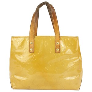 Louis Vuitton Yellow Monogram Vernis Reade PM Tote Bag 216lvs714