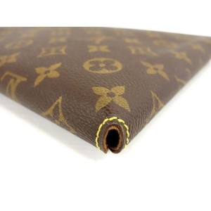 LOUIS VUITTON vintage clutch in brown monogram canvas and leather