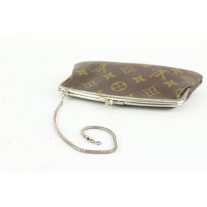 Louis Vuitton Ultra Rare Vintage Monogram Kisslock Chain Pouch French Purse 1110lv18