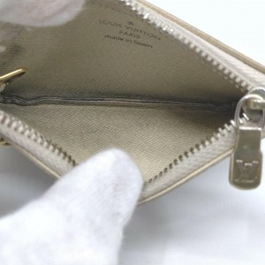 Louis Vuitton Damier Azur Key Pouch Pochette Cles Keychain Coin Case 861728