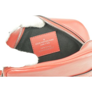 Louis Vuitton Supreme Red Epi Danube PM Crossbody Bag Silver Tone