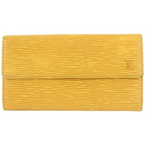 Louis Vuitton Yellow Epi Leather Porte Tresor Sarah Wallet 794lvs46