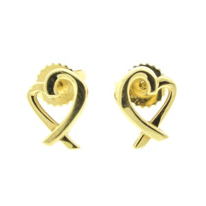 Tiffany & Co. Paloma Picasso 18k Yellow Gold Loving Heart Earrings