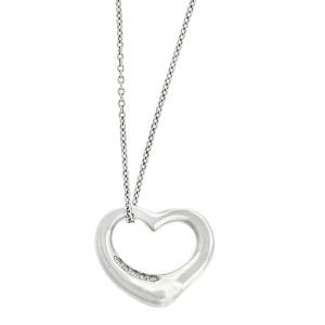 Tiffany & Co. Elsa Peretti Platinum Diamond Heart Necklace