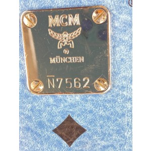 MCM Blue Monogram Visetos Liz Tote Bag 4MCM0