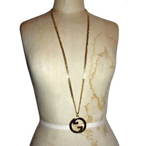 Large 18 kt Gold Plated Gucci Pendant Necklace