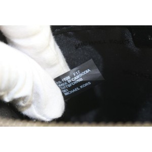 Michael Kors Black x Grey Monogram MK Jetset Chain Wallet Wristlet Pochette 3MK1029