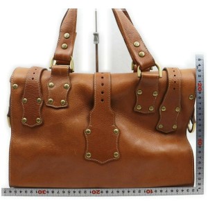 Mulberry Brown Studded Leather Roxanne  861606