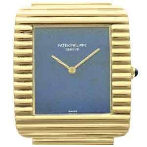 Patek Philippe Yellow Gold Lapis Lazuli Dial Wristwatch