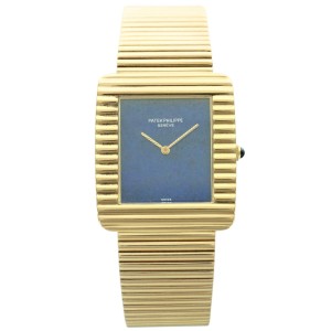 Patek Philippe Yellow Gold Lapis Lazuli Dial Wristwatch