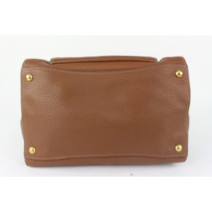 Prada Brown Daino Vitello Leather 2way Tote bag with Strap 101pr3