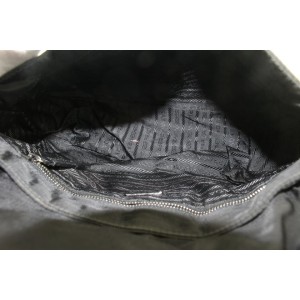 Prada Black Leather x Nylon Tessuto Shoulder Flap Bag 39pr115