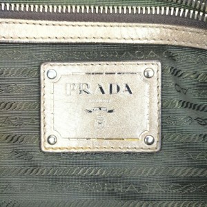 Prada Grey Leather 2way Tote Bag 862332