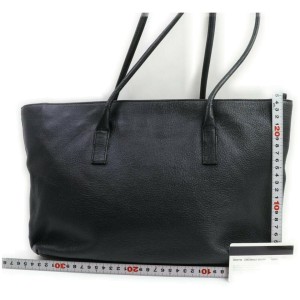 Prada  Black Leather Shopper Tote Bag 862070