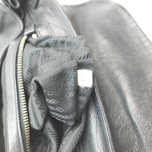Prada Black Leather Belt Motif Shoulder Bag 862418