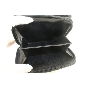 Prada Black Saffiano Leather Compact Zip Around Wallet Zippy Coin 18pr112
