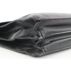 Prada Black Saffiano Briefcase Bag Attache 11pr114