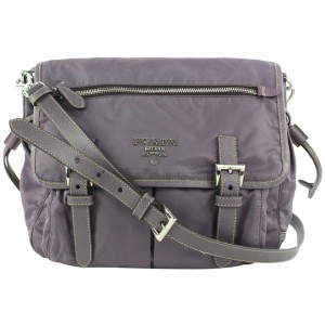 Prada Purple Tessuto Nylon Messenger Crossbody Bag 1pr416