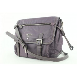 Prada Purple Tessuto Nylon Messenger Crossbody Bag 1pr416