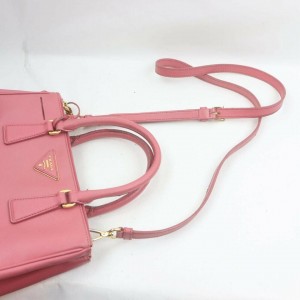 Prada Small Pink Saffiano Leather Luxe 2way Tote863041