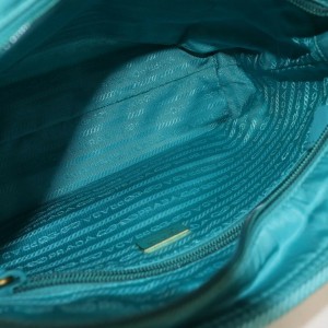 Prada Blue Nylon Tessuto Bow Logo ConvertibleTote Bag 863124