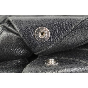 Prada Shimmer Black Leather Hobo Bag 388pr226