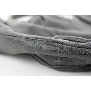 Prada Shimmer Black Leather Hobo Bag 388pr226