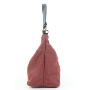 Prada Burgundy Nylon Tessuto Mini Bag Shoulder Baguette 3pr114