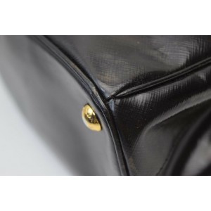 Prada Black Patent Saffiano Leather Mini Luxe 2way Tote 862349