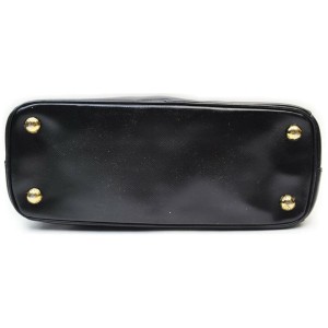 Prada Black Patent Saffiano Leather Mini Luxe 2way Tote 862349