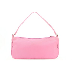 Prada Pink Tessuto Nylon Mini Baguette Wristlet Shoulder Bag 2pr113