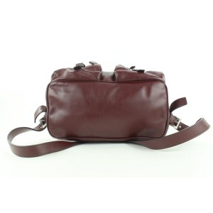 Prada Burgundy Leather Twin Pocket Backpack 862816