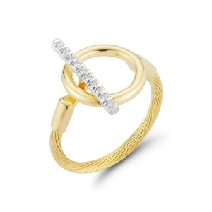 I.Reiss 14K Yellow Gold 0.06 Ring Size 7