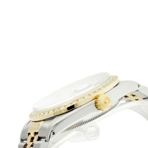 Rolex Datejust 16013 36mm MOP Sapphire Diamond Two Tone Watch