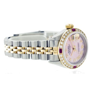 Rolex Datejust 6917 Stainless Steel & 18K Yellow Gold Pink Mother of Pearl Dial 26mm Womens Watch