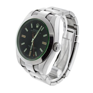 Rolex Milgauss 116400V Green Crystal Steel 40mm Watch