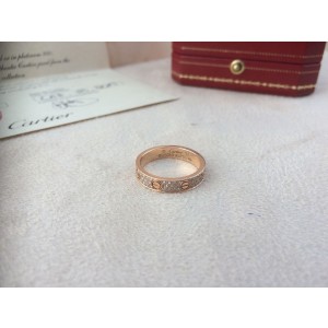 Cartier Love Wedding Ring Pave Rose Gold Size 52