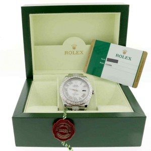 Rolex Datejust II 41MM Oyster 116300 w/MOP Diamond Dial, Bezel & Bracelet Papers