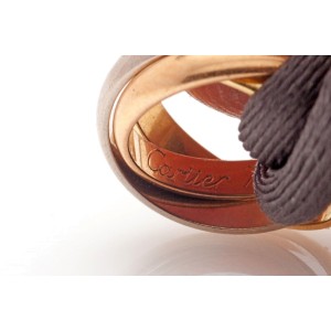 Cartier Rolling Tri Gold 18k Ring Cord Bracelet