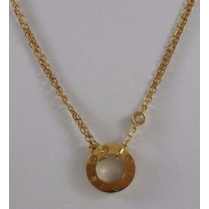  Cartier Love 18K Yellow  Gold Diamond Pendant Necklace