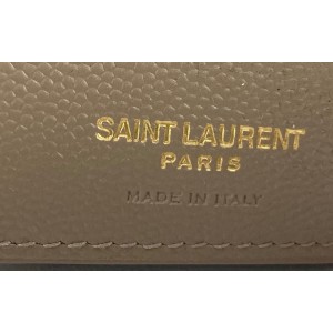 Saint Laurent Monogramme Small Grain de Poudre Tri-Fold Wallet Dusty Grey 1YSL911