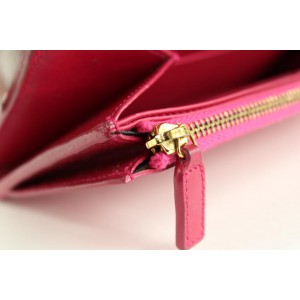 Saint Laurent Pink Patent Leather YSL Logo Belle de Jour Wallet
