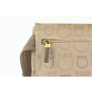 Salvatore Ferragamo Brown Gancini Logo Fanny Pack Belt Bag Waist Pouch 769sal331