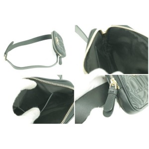 Salvatore Ferragamo Quilted Black Leather Belt Bag Fanny Pack Waist Pouch 11FK0