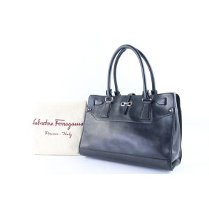 Salvatore Ferragamo Black Leather Tote Bag 327sal518