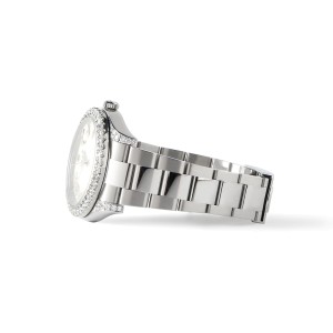 Rolex Datejust II Steel 41mm Watch 4.5CT Diamond Bezel/Lugs/Rhodium Dial Box Papers
