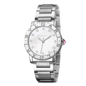 Bulgari Mother of Pearl Diamond Dial Stainless Steel Ladies 26mm Watch