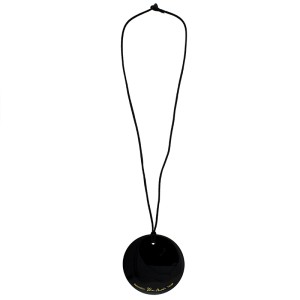 Tiffany & Co. Black Disc Lacquer Pendant Necklace 