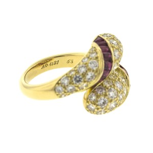 Piaget 18k Yellow Gold Diamond and Ruby Ring