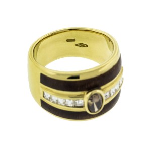 18k Yellow Gold Fancy Brown Diamond Ring